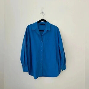 Decjuba oversized blue shirt ballon sleeves